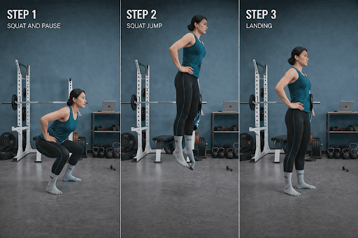 Athlete performing a countermovement jump (CMJ)
